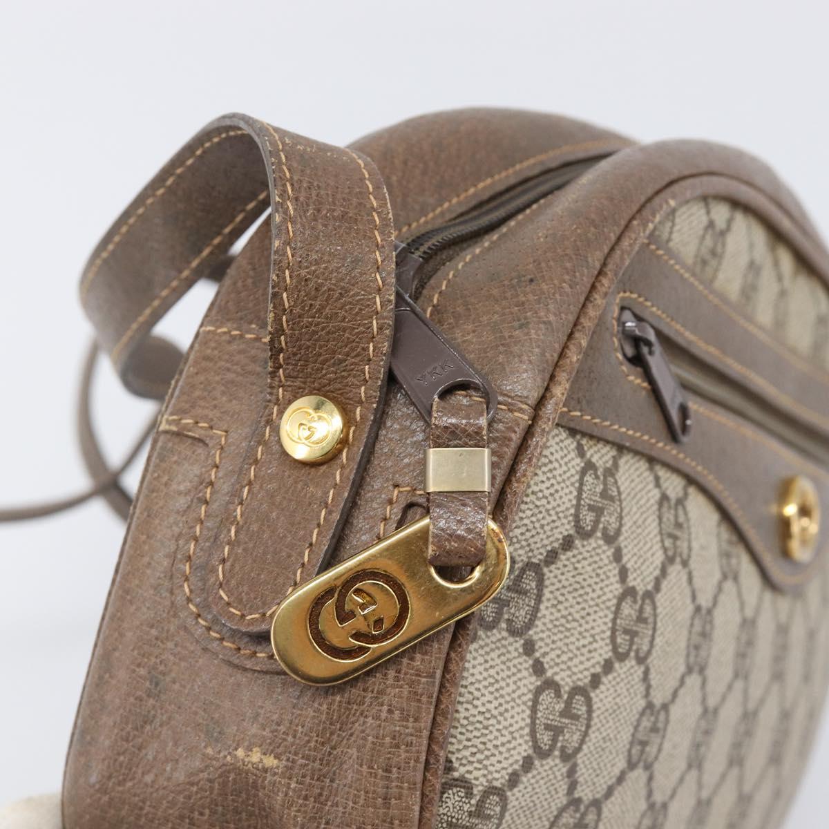 GUCCI GG Supreme Shoulder Bag PVC Beige Gold 001 067 1283 Auth ka6059