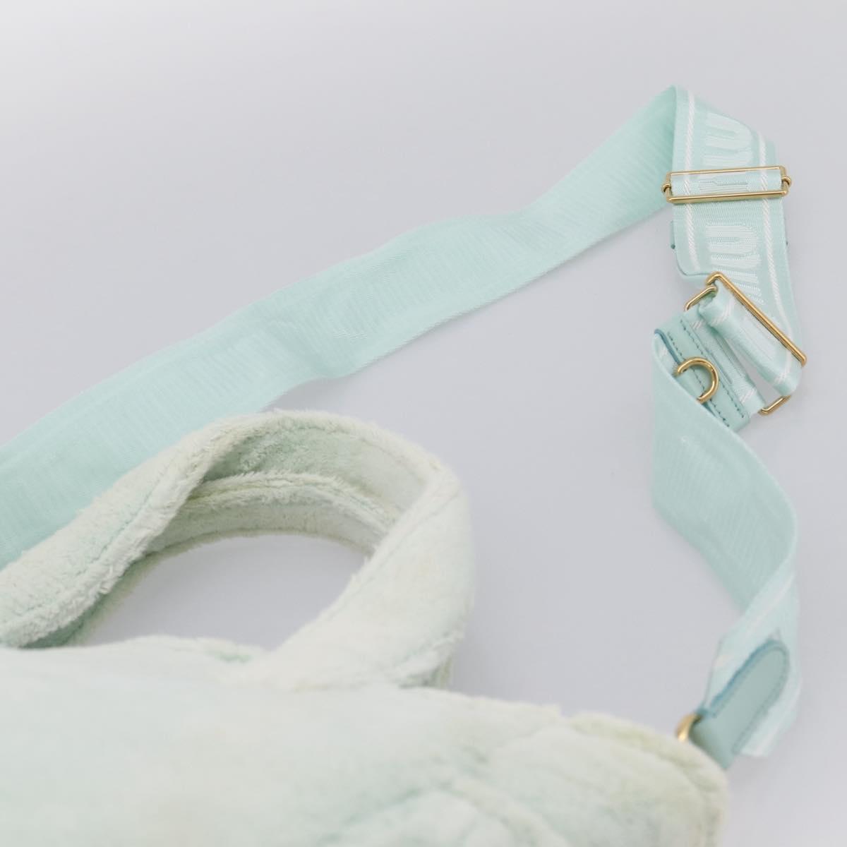 Miu Miu Hand Bag Pile 2way Light Blue Gold Tone Auth ka6060A