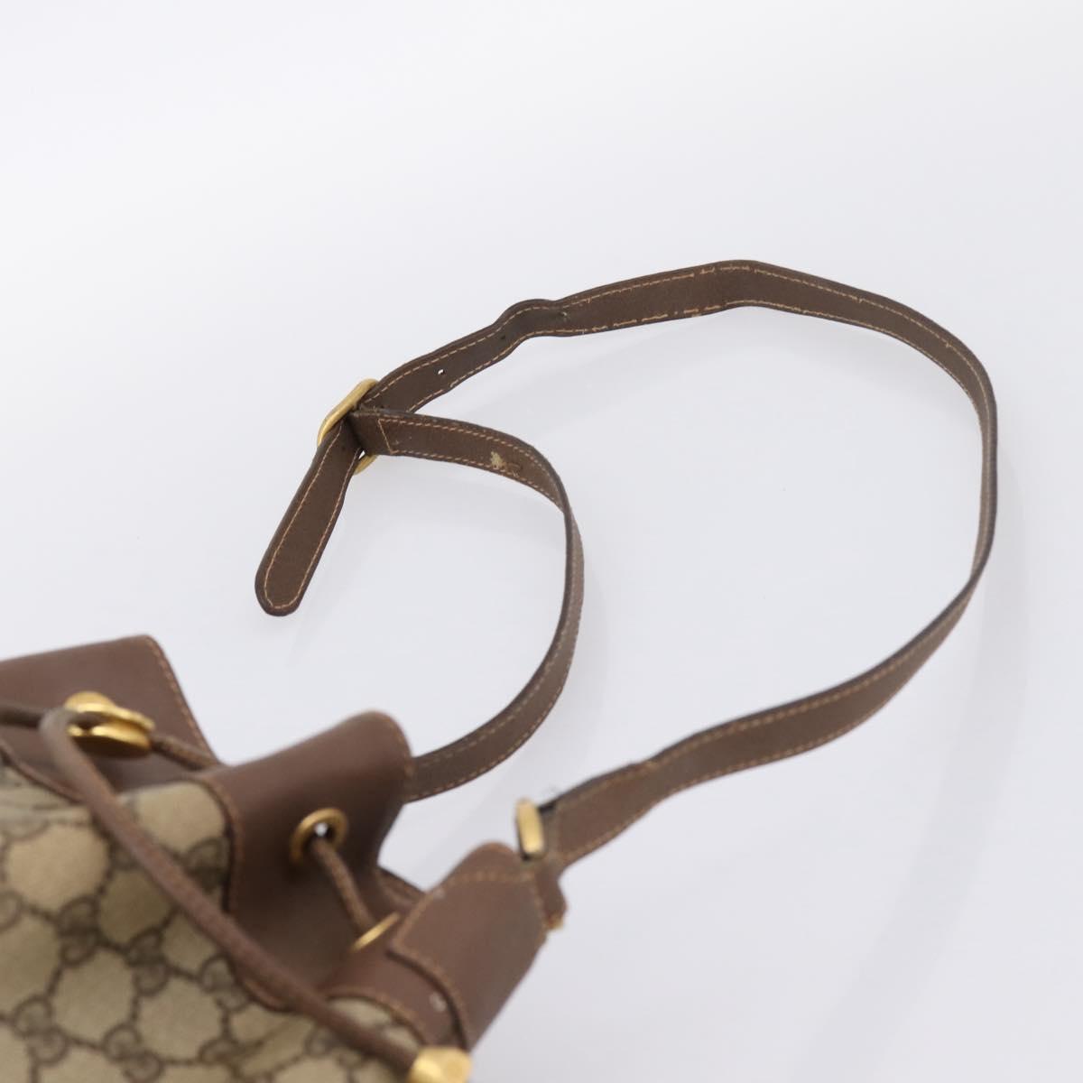GUCCI GG Supreme Shoulder Bag PVC Beige Gold Tone 164 02 085 Auth ka6061