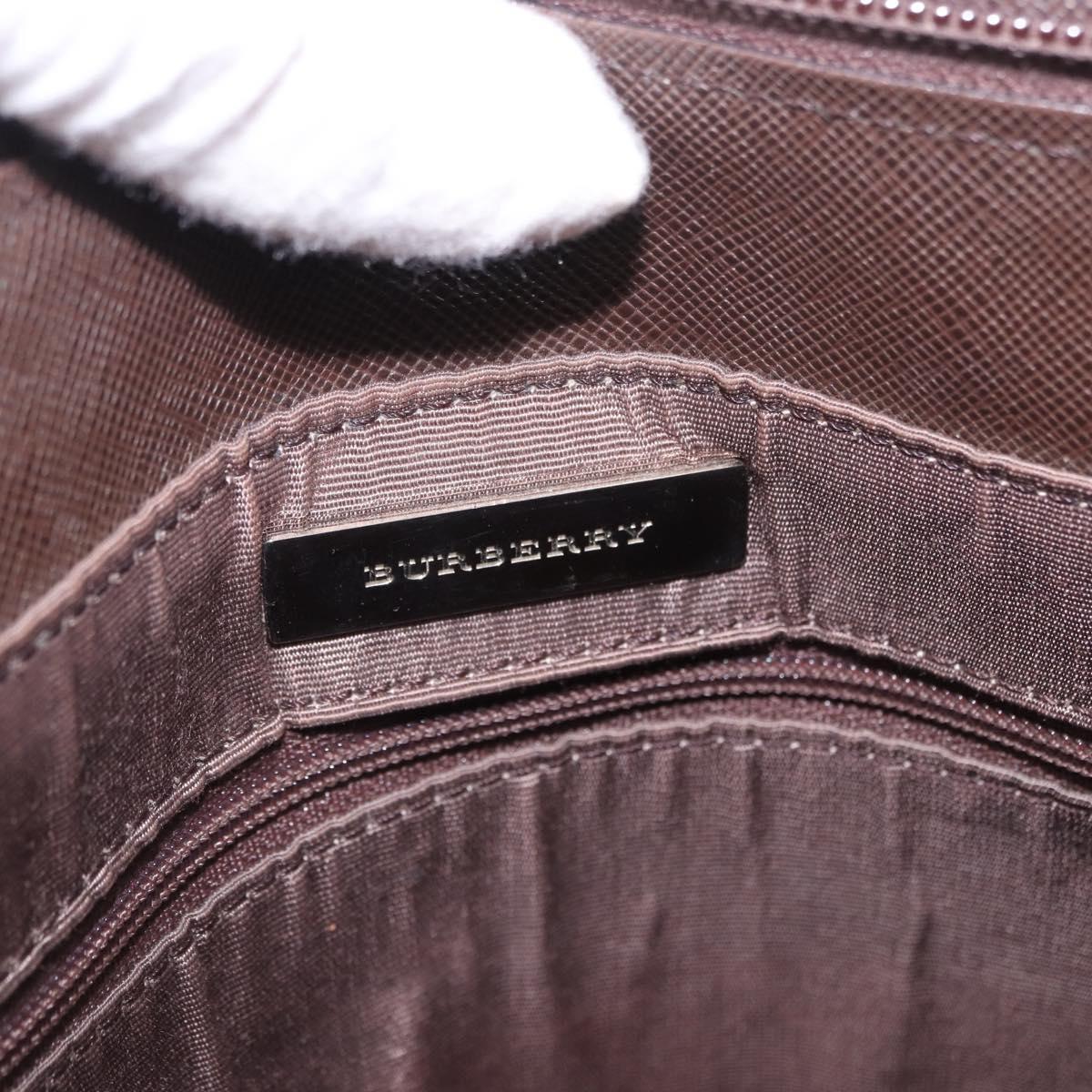 BURBERRY Nova Check Tote Bag Canvas Beige Silver Auth ka6063