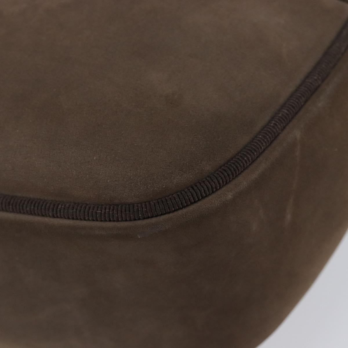 Salvatore Ferragamo Vala Shoulder Bag Suede Brown Gold Tone Auth ka6067