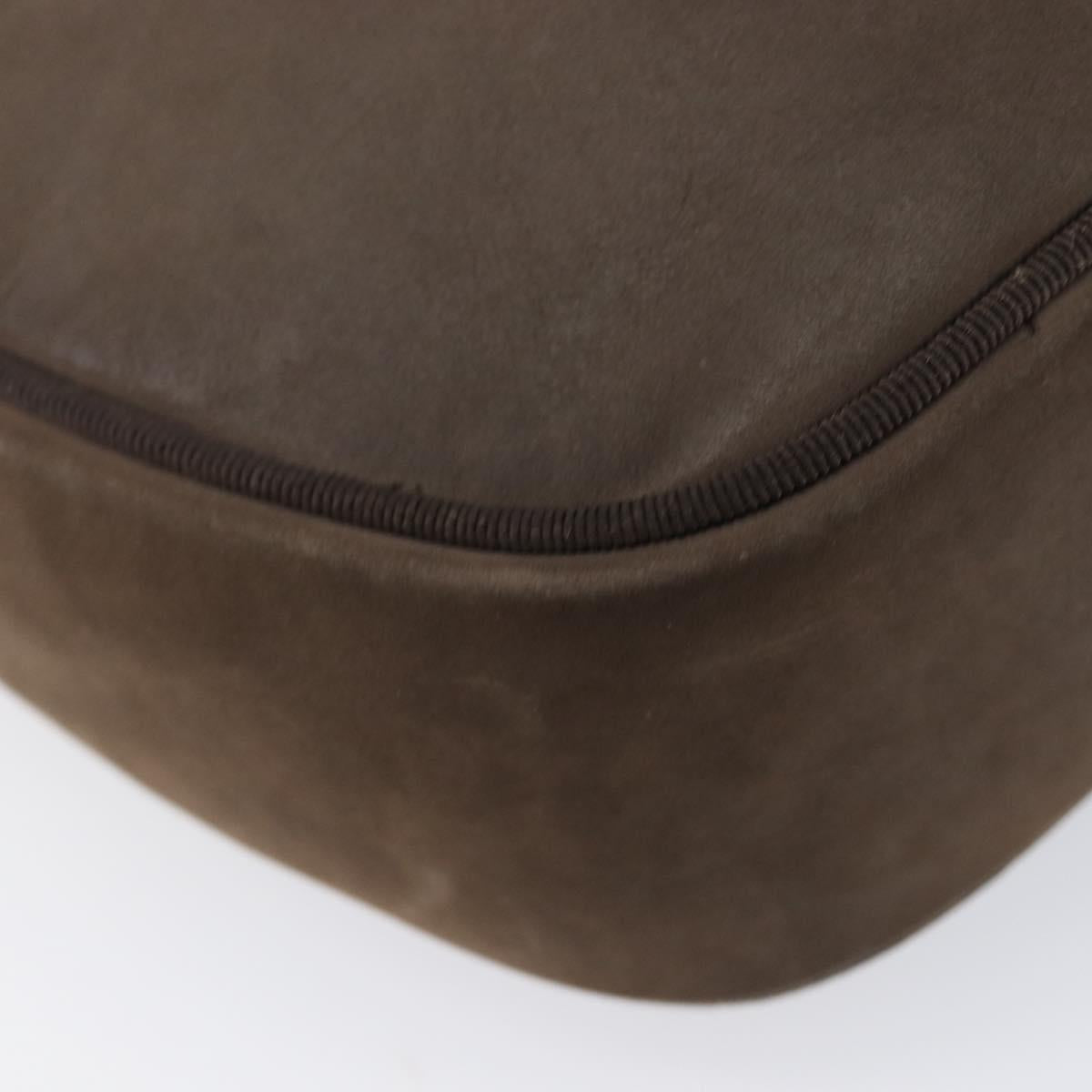 Salvatore Ferragamo Vala Shoulder Bag Suede Brown Gold Tone Auth ka6067