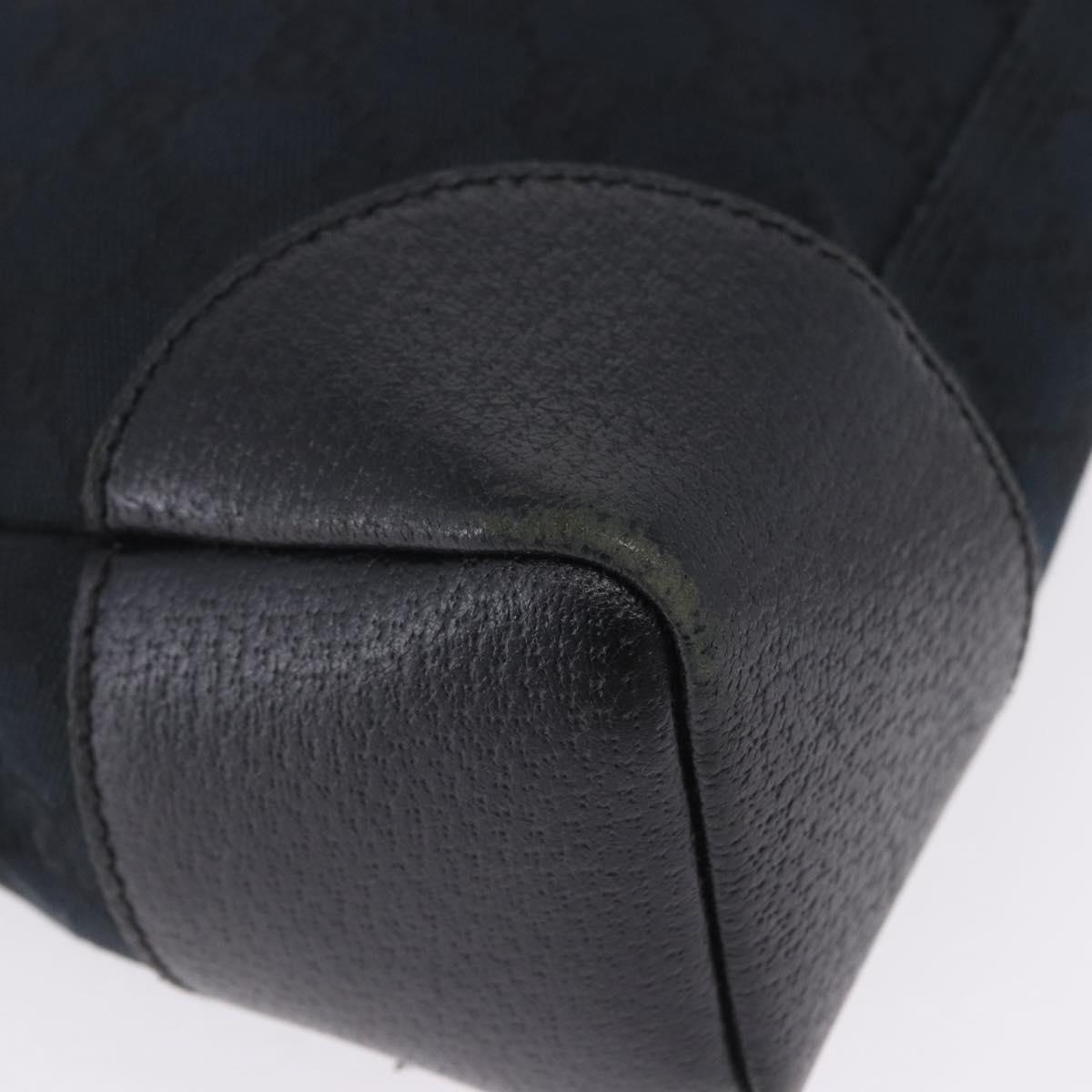 GUCCI GG Canvas Shoulder Bag Black Silver 114273 Auth ka6068