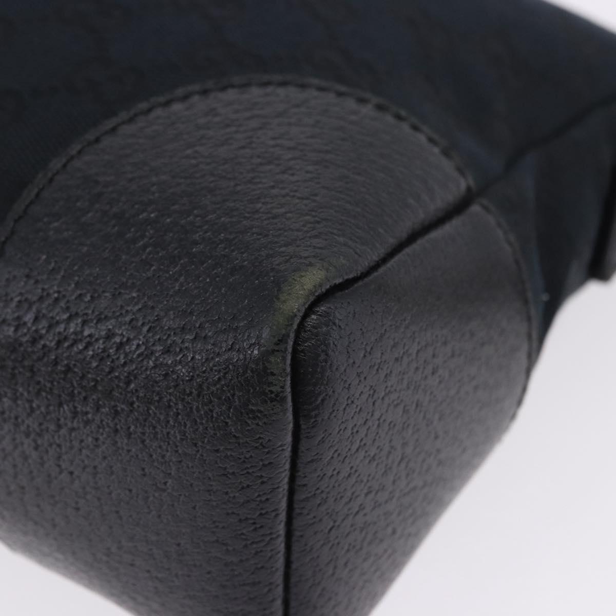 GUCCI GG Canvas Shoulder Bag Black Silver 114273 Auth ka6068