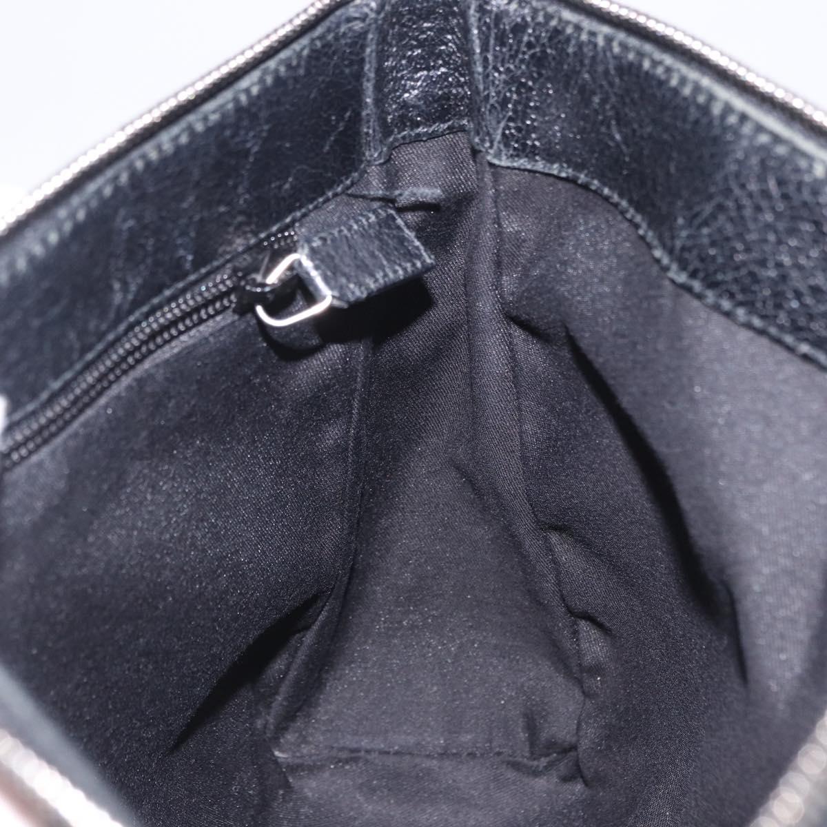 GUCCI GG Canvas Shoulder Bag Black Silver 114273 Auth ka6068