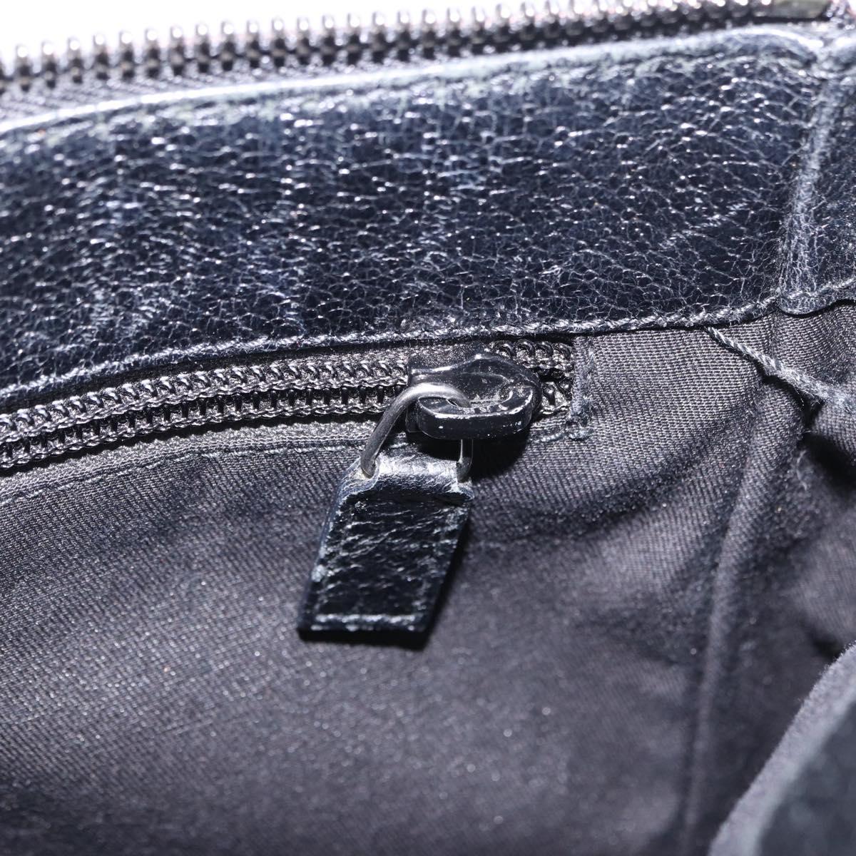 GUCCI GG Canvas Shoulder Bag Black Silver 114273 Auth ka6068