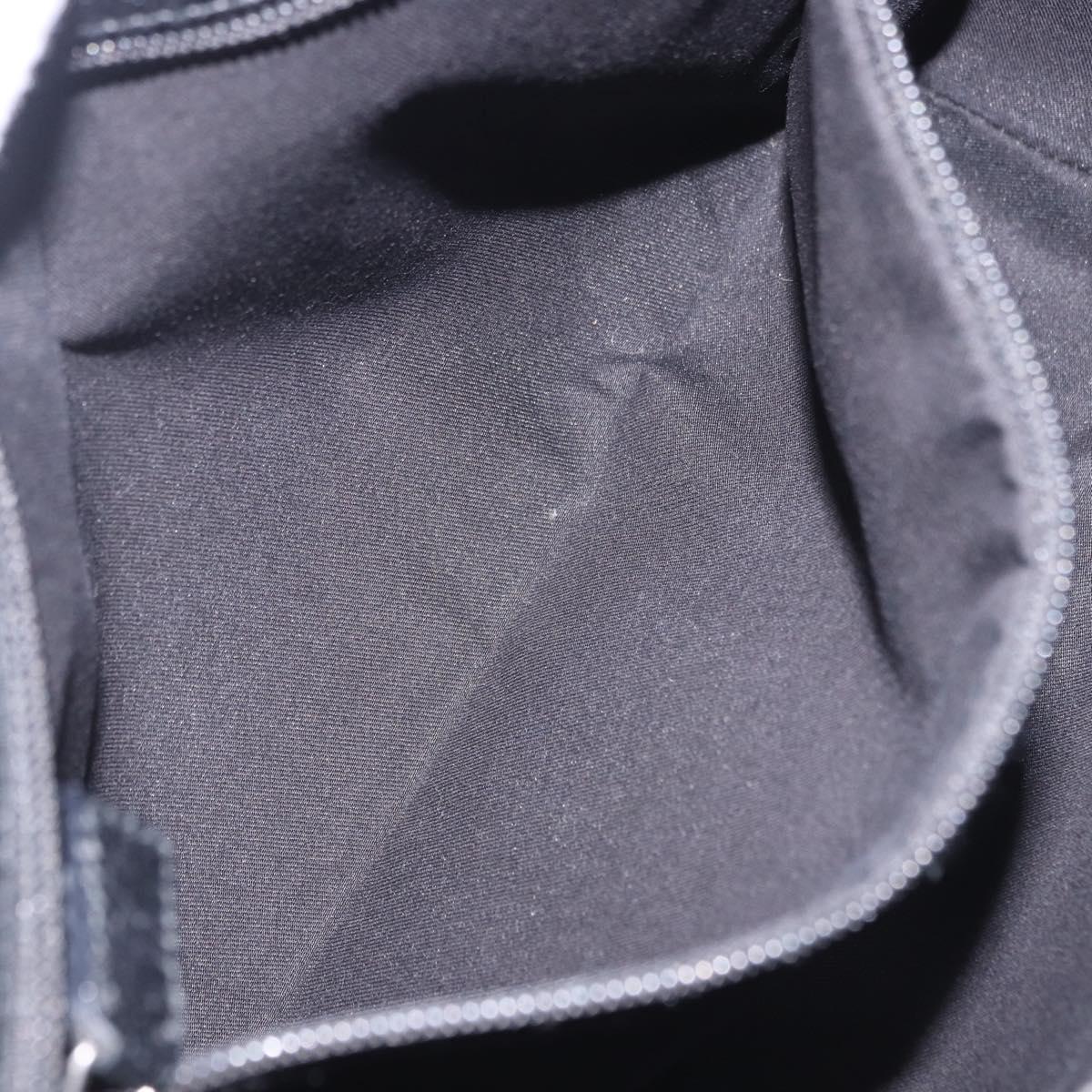 GUCCI GG Canvas Shoulder Bag Black Silver 114273 Auth ka6068