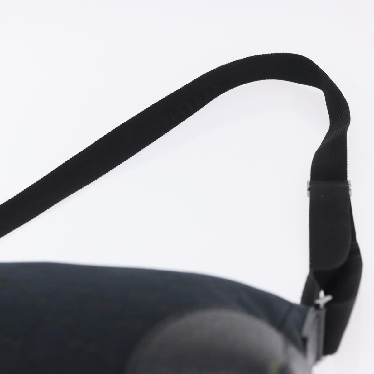 GUCCI GG Canvas Shoulder Bag Black Silver 114273 Auth ka6068