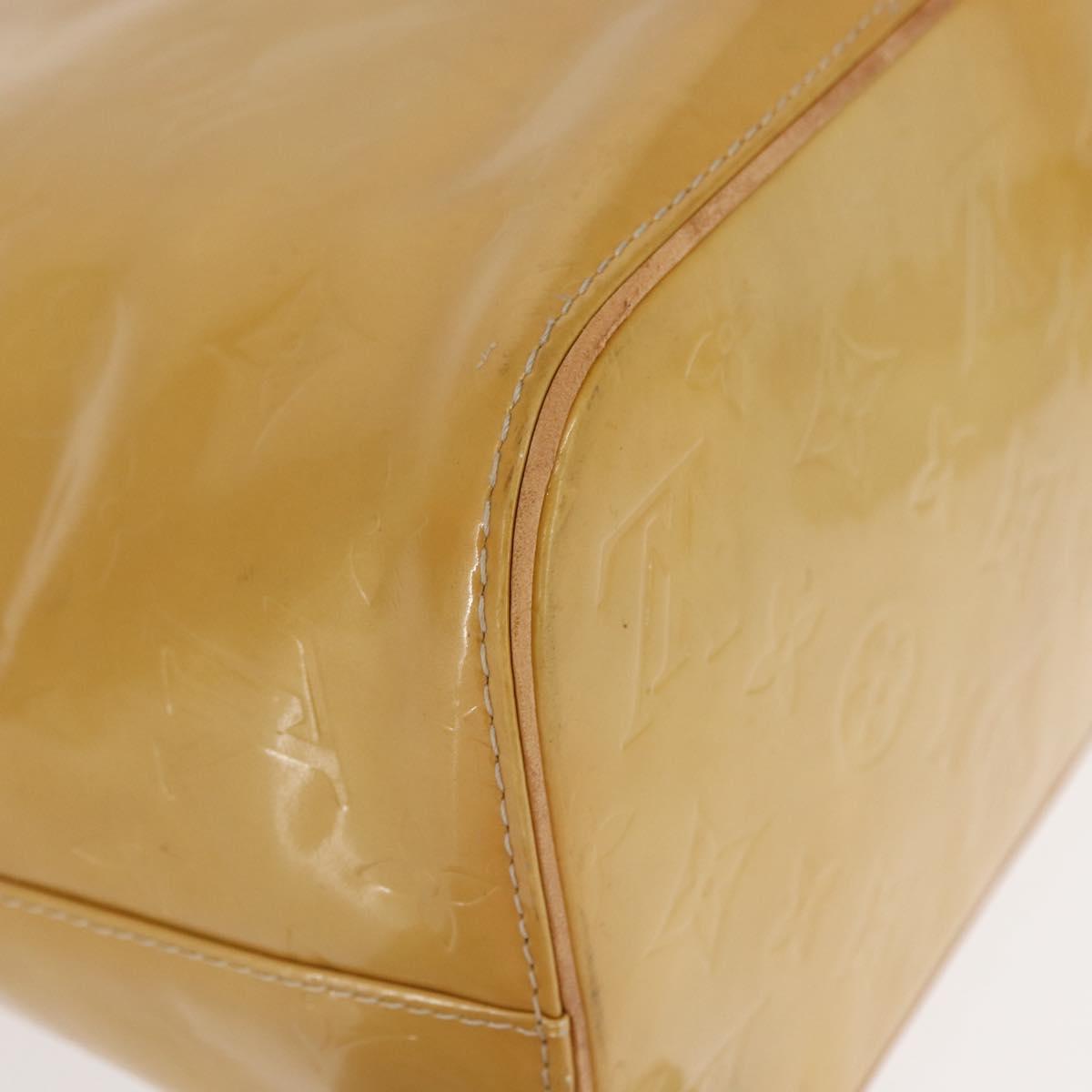 LOUIS VUITTON Monogram Vernis Houston Hand Bag Beige M91004 LV Auth ka607