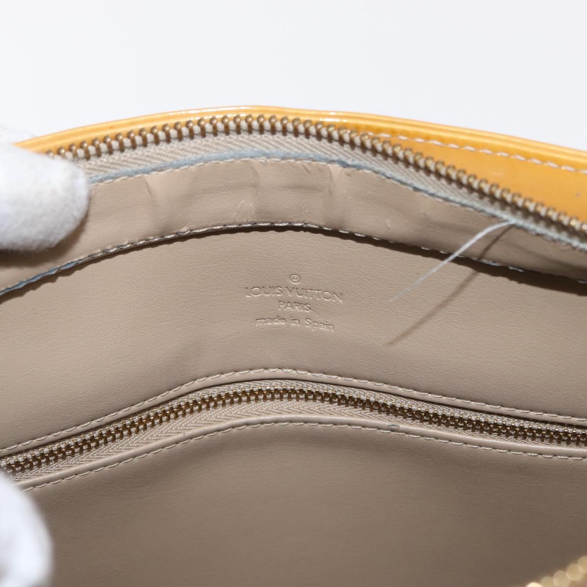 LOUIS VUITTON Monogram Vernis Houston Hand Bag Beige M91004 LV Auth ka607