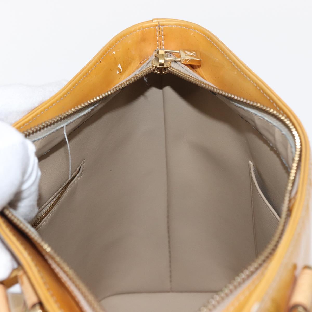 LOUIS VUITTON Monogram Vernis Houston Hand Bag Beige M91004 LV Auth ka607