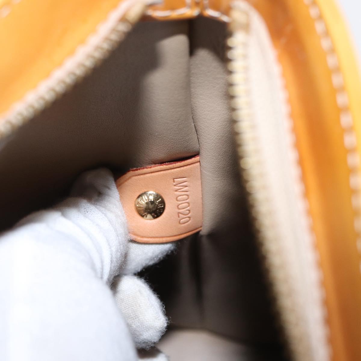 LOUIS VUITTON Monogram Vernis Houston Hand Bag Beige M91004 LV Auth ka607