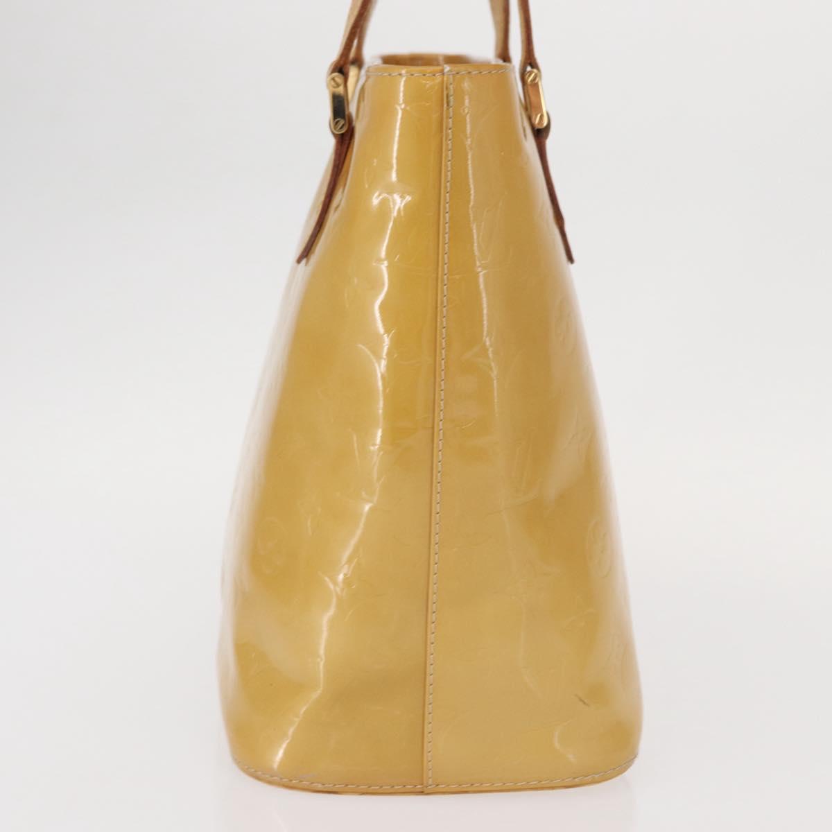 LOUIS VUITTON Monogram Vernis Houston Hand Bag Beige M91004 LV Auth ka607