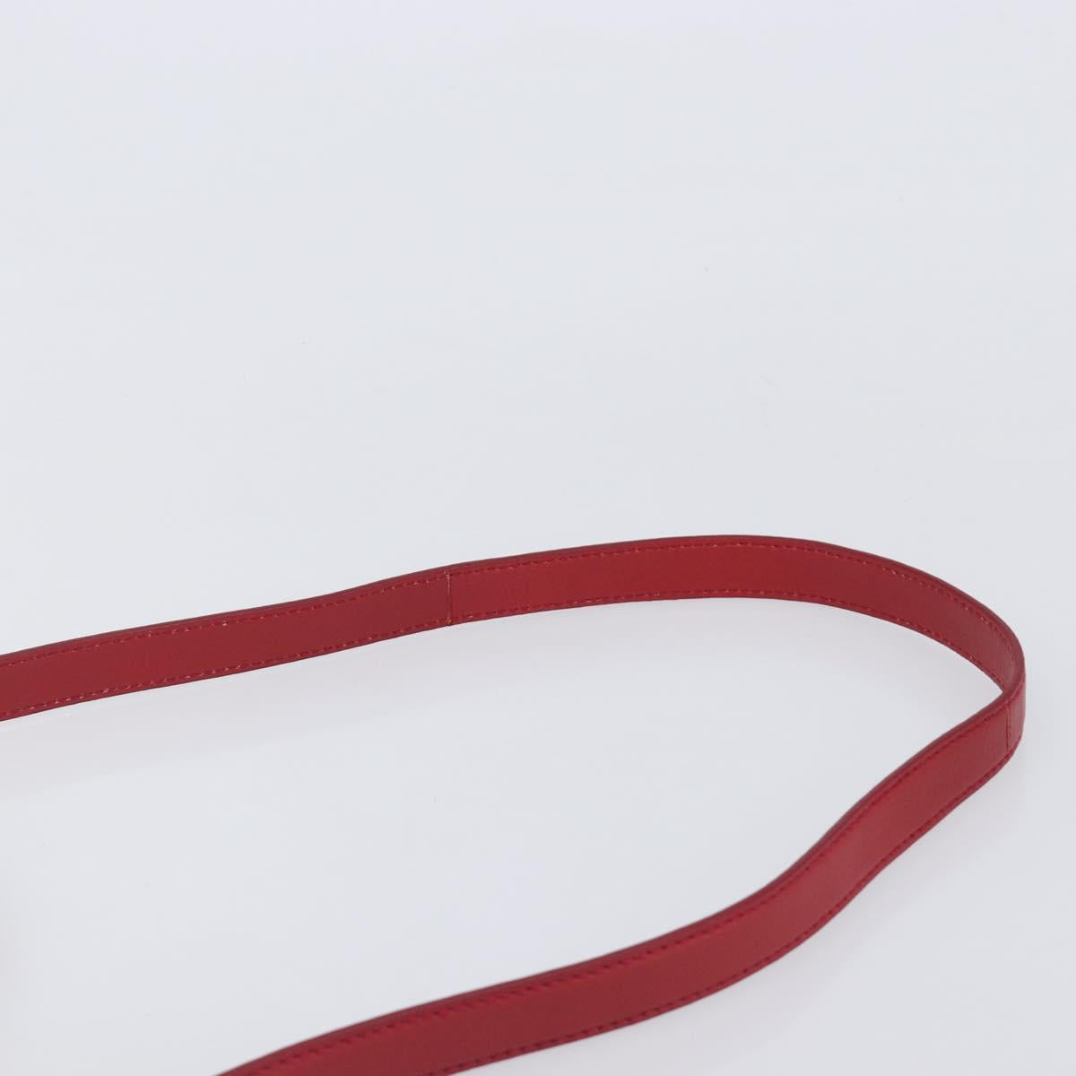Miu Miu Tote Bag Leather 2way Red Gold Tone Auth ka6072A