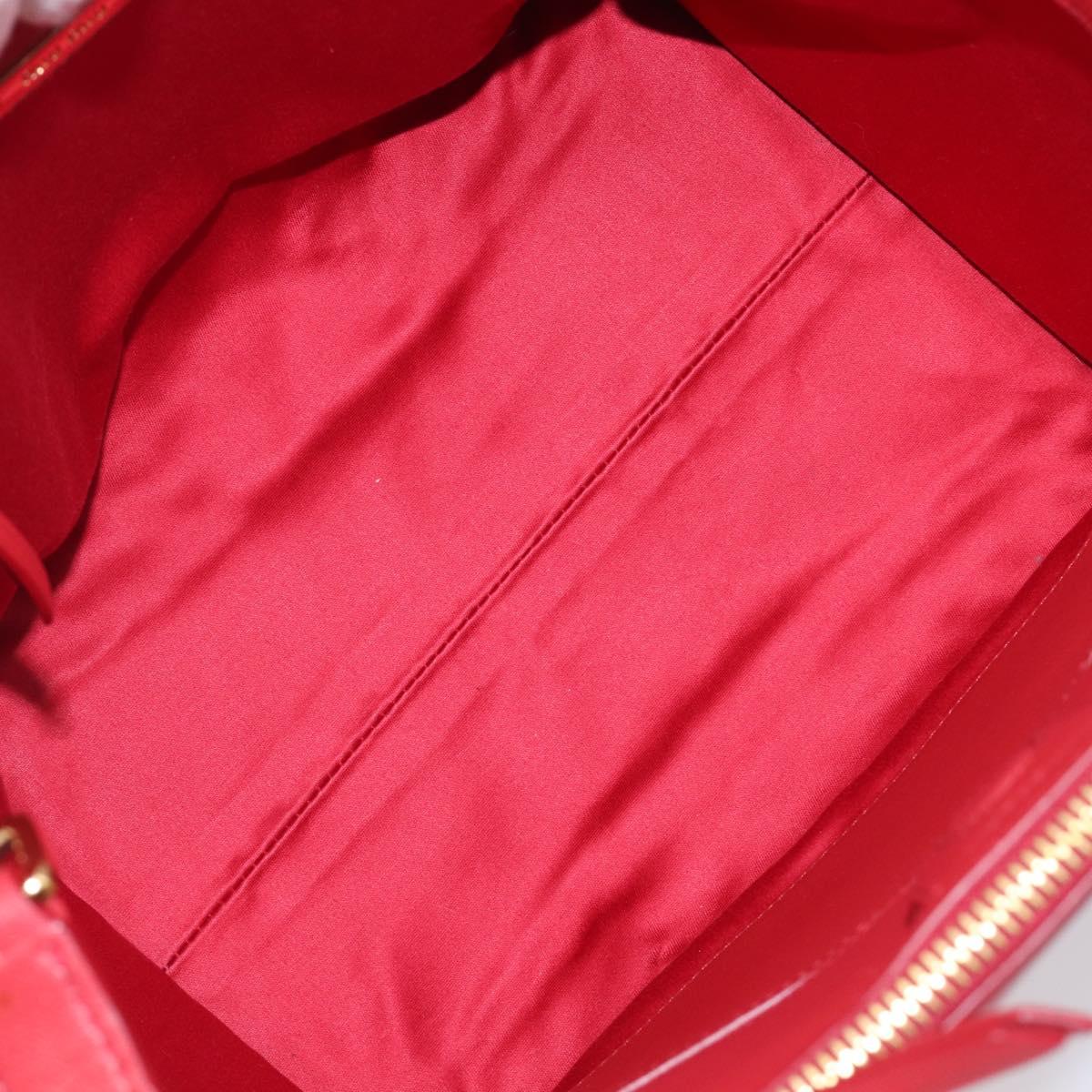 Miu Miu Tote Bag Leather 2way Red Gold Tone Auth ka6072A