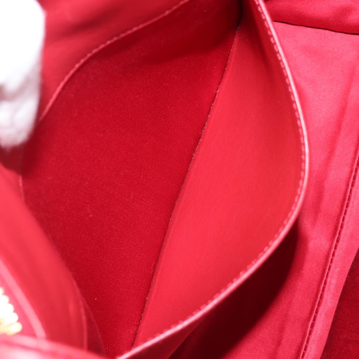 Miu Miu Tote Bag Leather 2way Red Gold Tone Auth ka6072A