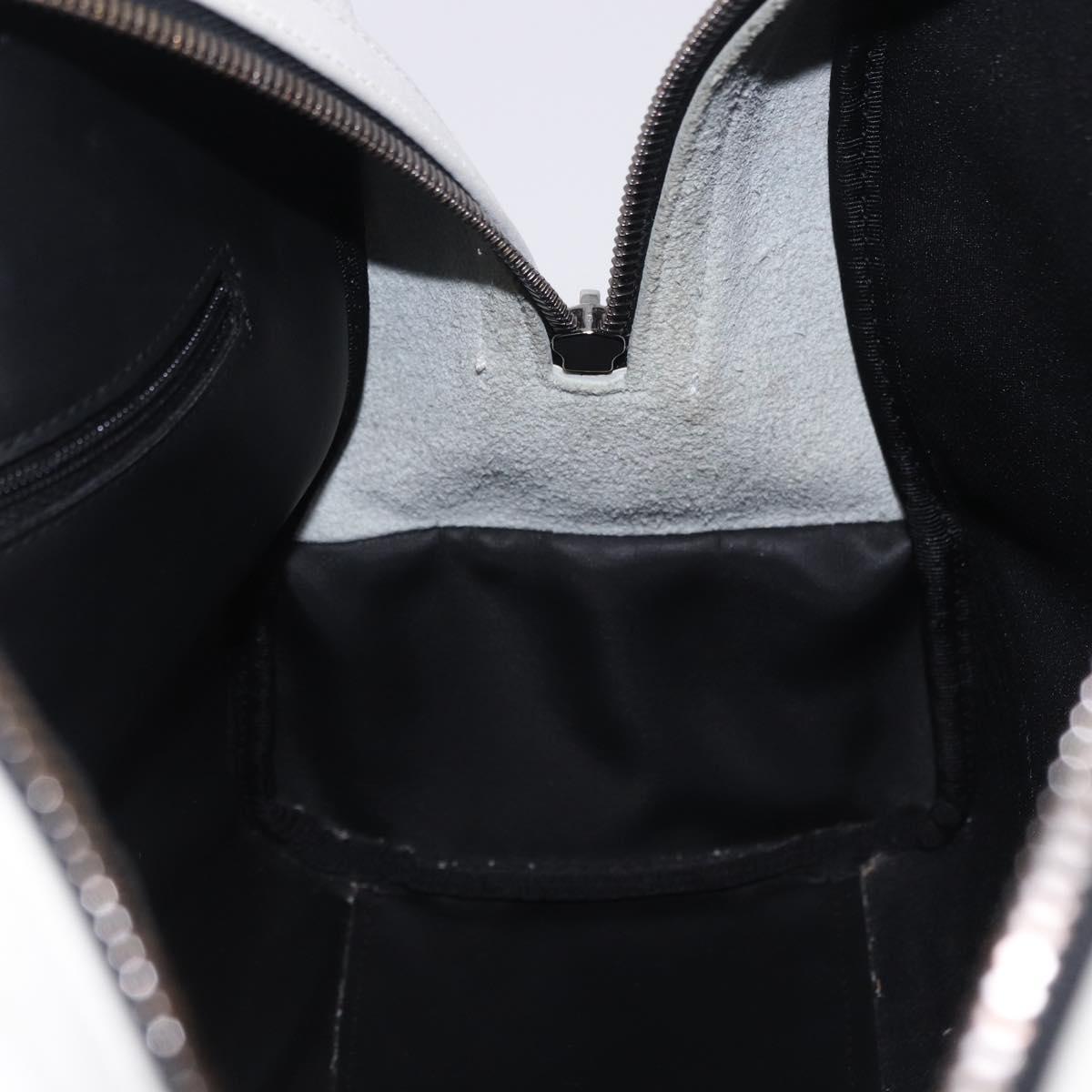 LOEWE Anagram Hand Bag PVC Leather Black White Auth ka6073