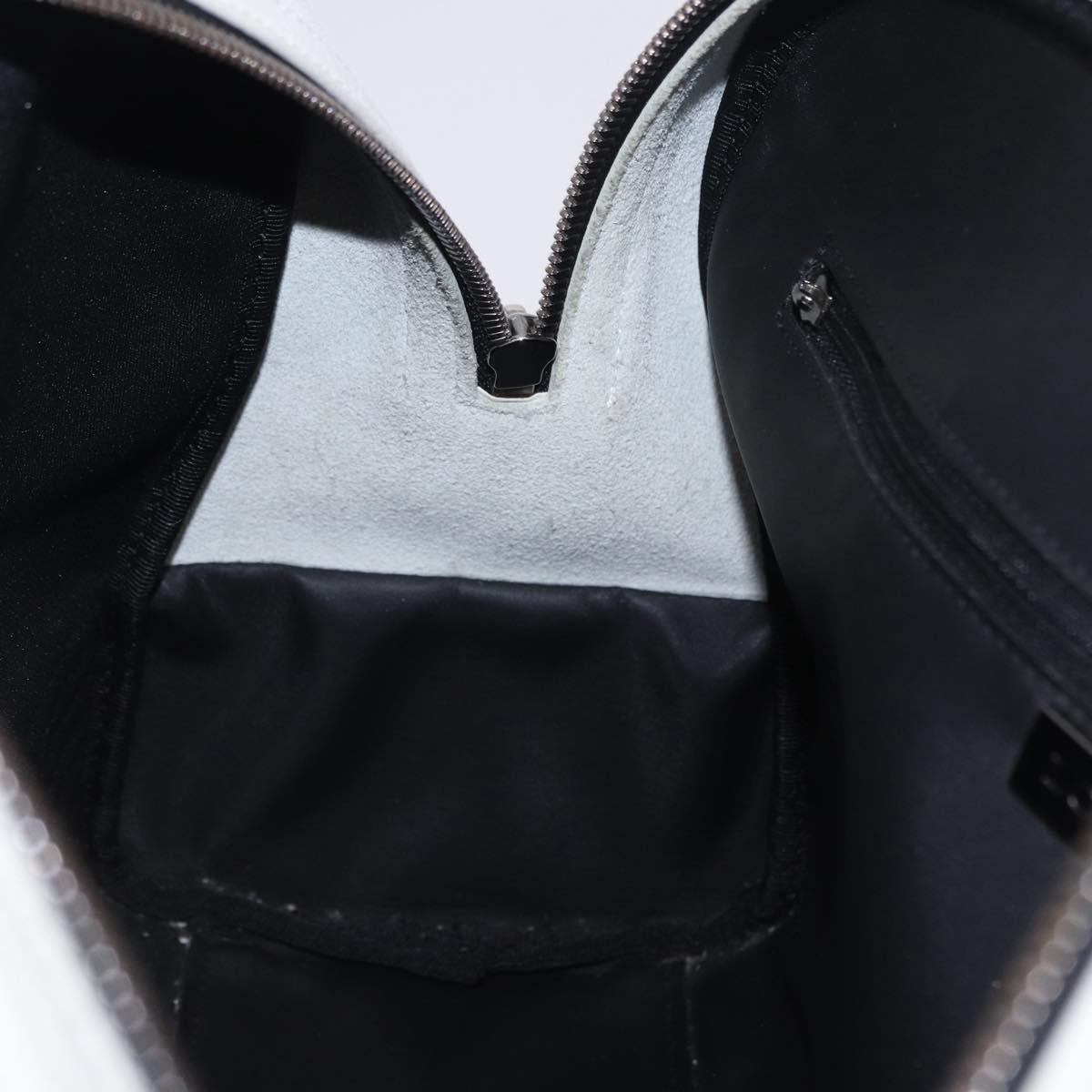 LOEWE Anagram Hand Bag PVC Leather Black White Auth ka6073