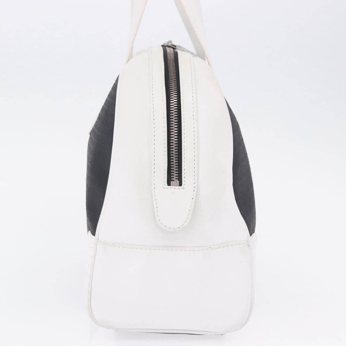 LOEWE Anagram Hand Bag PVC Leather Black White Auth ka6073
