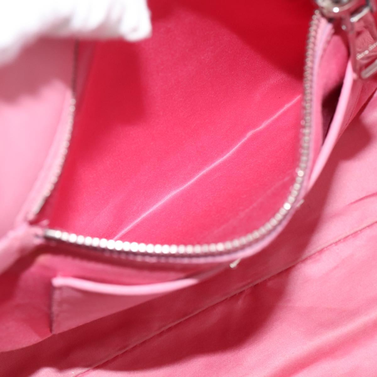 Miu Miu Matelasse Hand Bag Leather Pink Silver Auth ka6078A