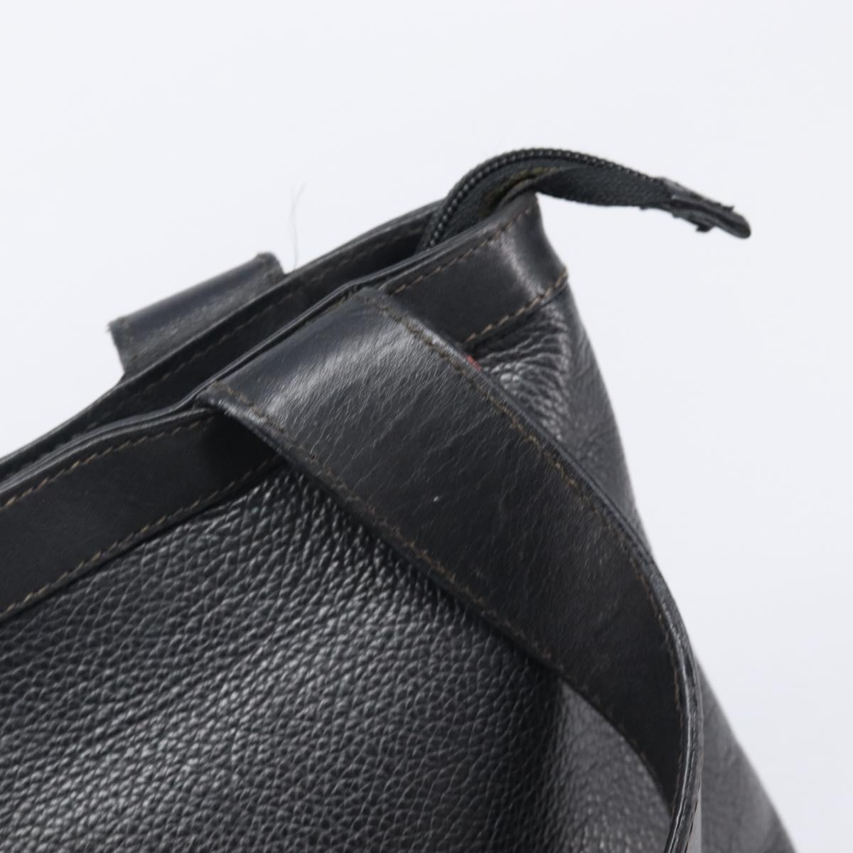 GUCCI Tote Bag Leather Black Gold Tone 001 113 1014 Auth ka6083
