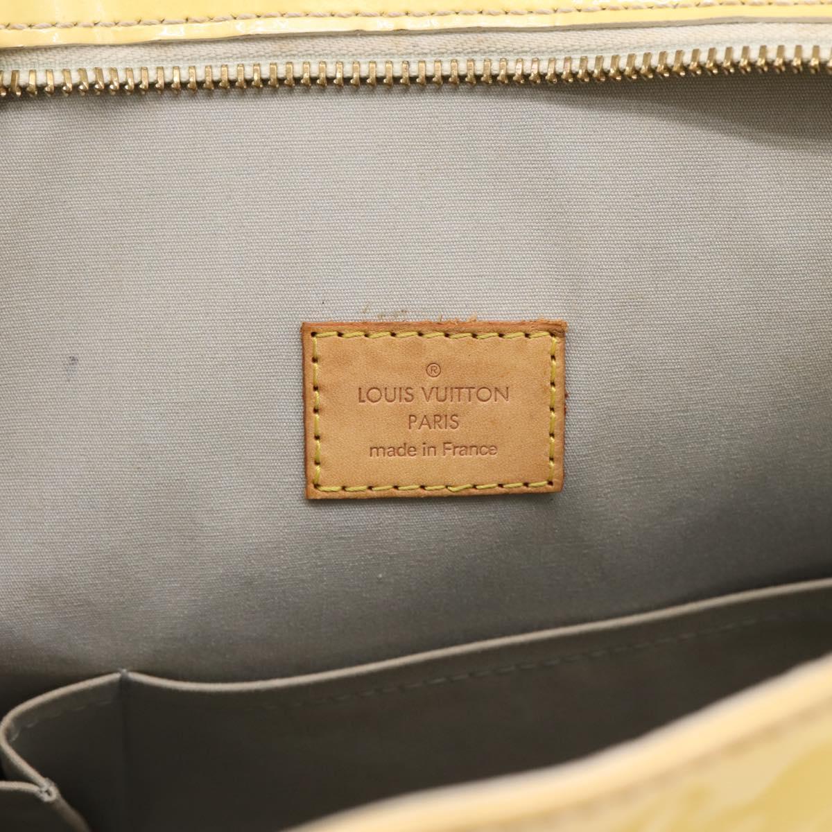 LOUIS VUITTON Monogram Vernis Brentwood Tote Bag Perle M91512 LV Auth ka6084