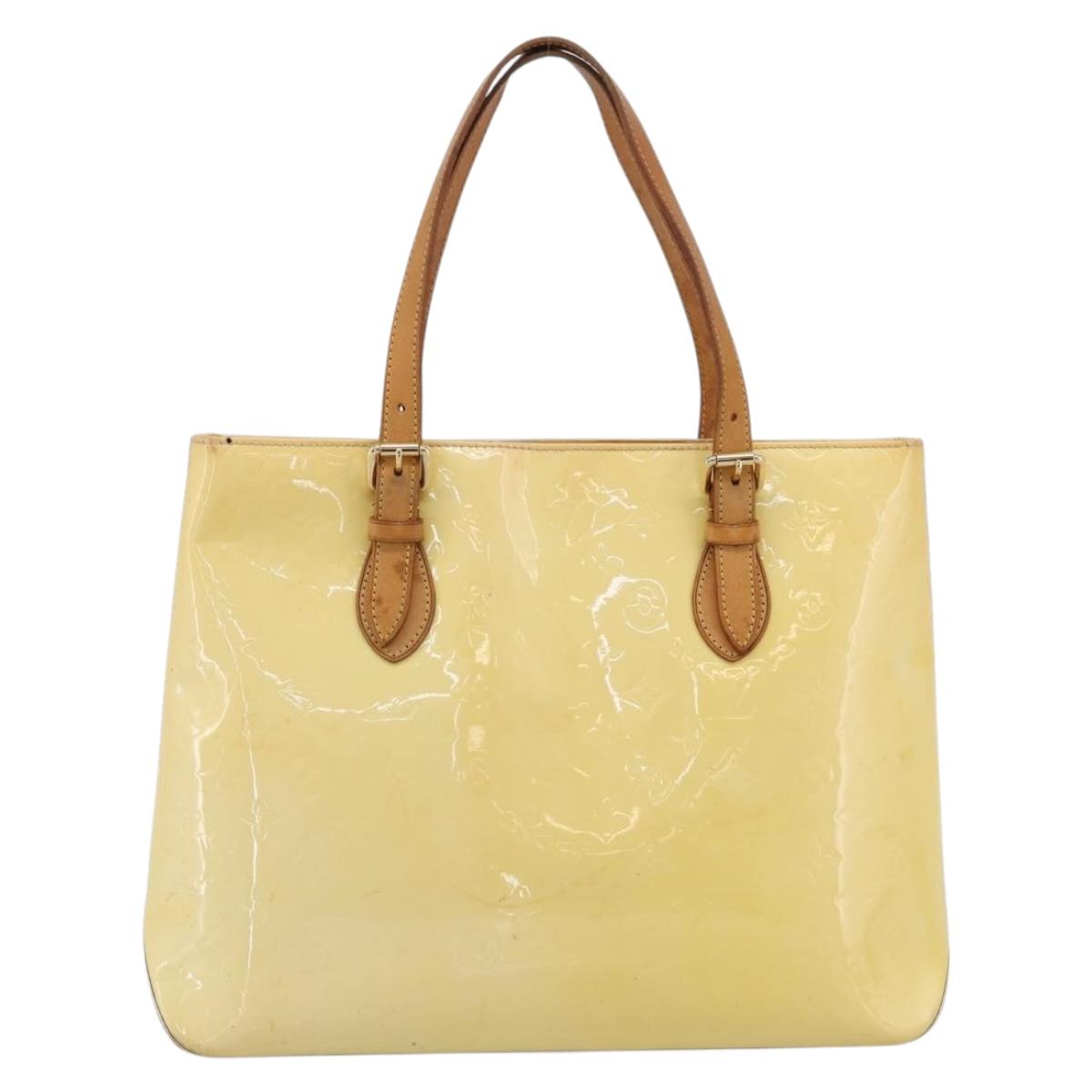 LOUIS VUITTON Monogram Vernis Brentwood Tote Bag Perle M91512 LV Auth ka6084