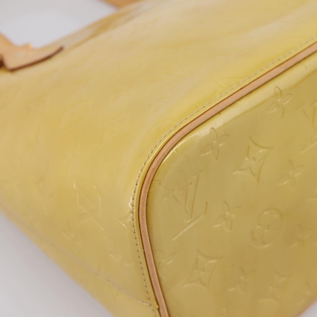 LOUIS VUITTON Monogram Vernis Houston Hand Bag Beige M91004 LV Auth ka6085A