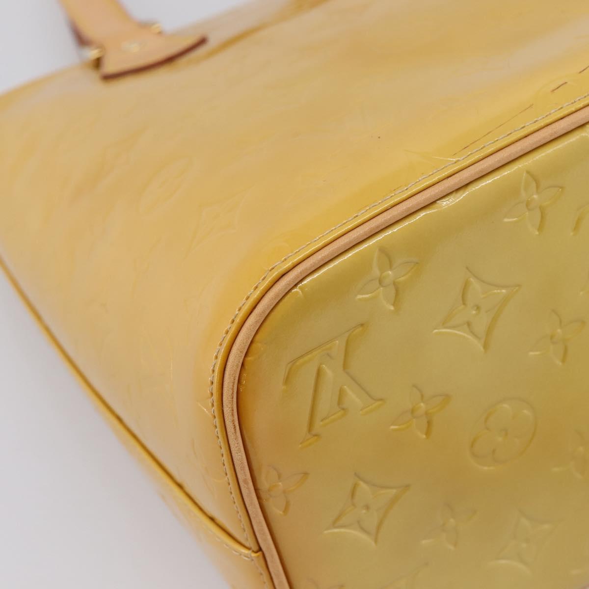 LOUIS VUITTON Monogram Vernis Houston Hand Bag Beige M91004 LV Auth ka6085A
