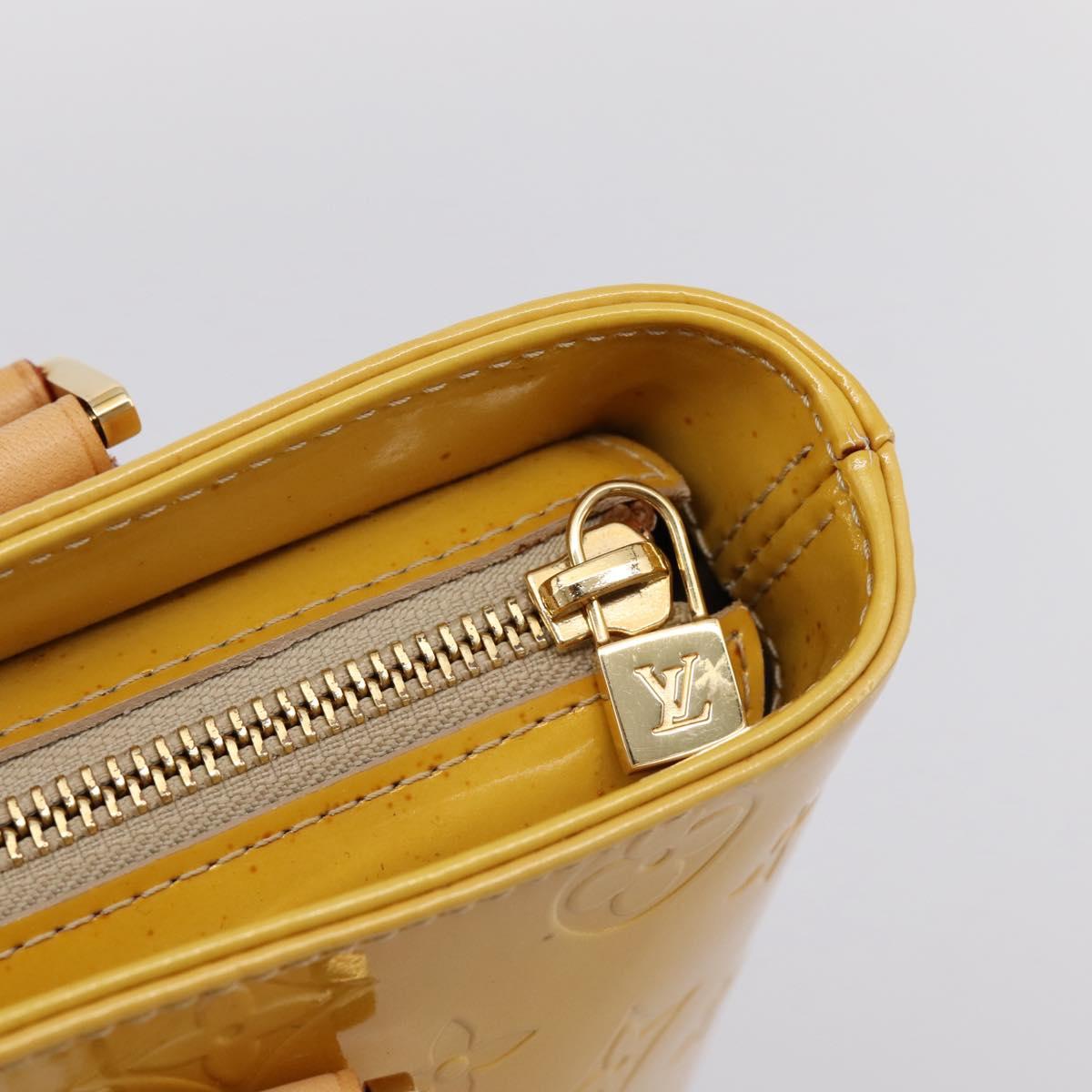 LOUIS VUITTON Monogram Vernis Houston Hand Bag Beige M91004 LV Auth ka6085A
