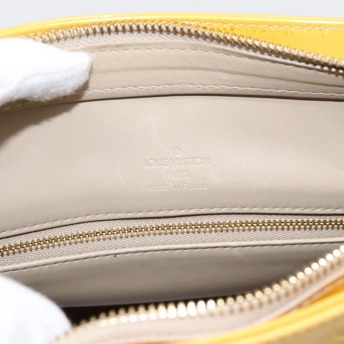 LOUIS VUITTON Monogram Vernis Houston Hand Bag Beige M91004 LV Auth ka6085A