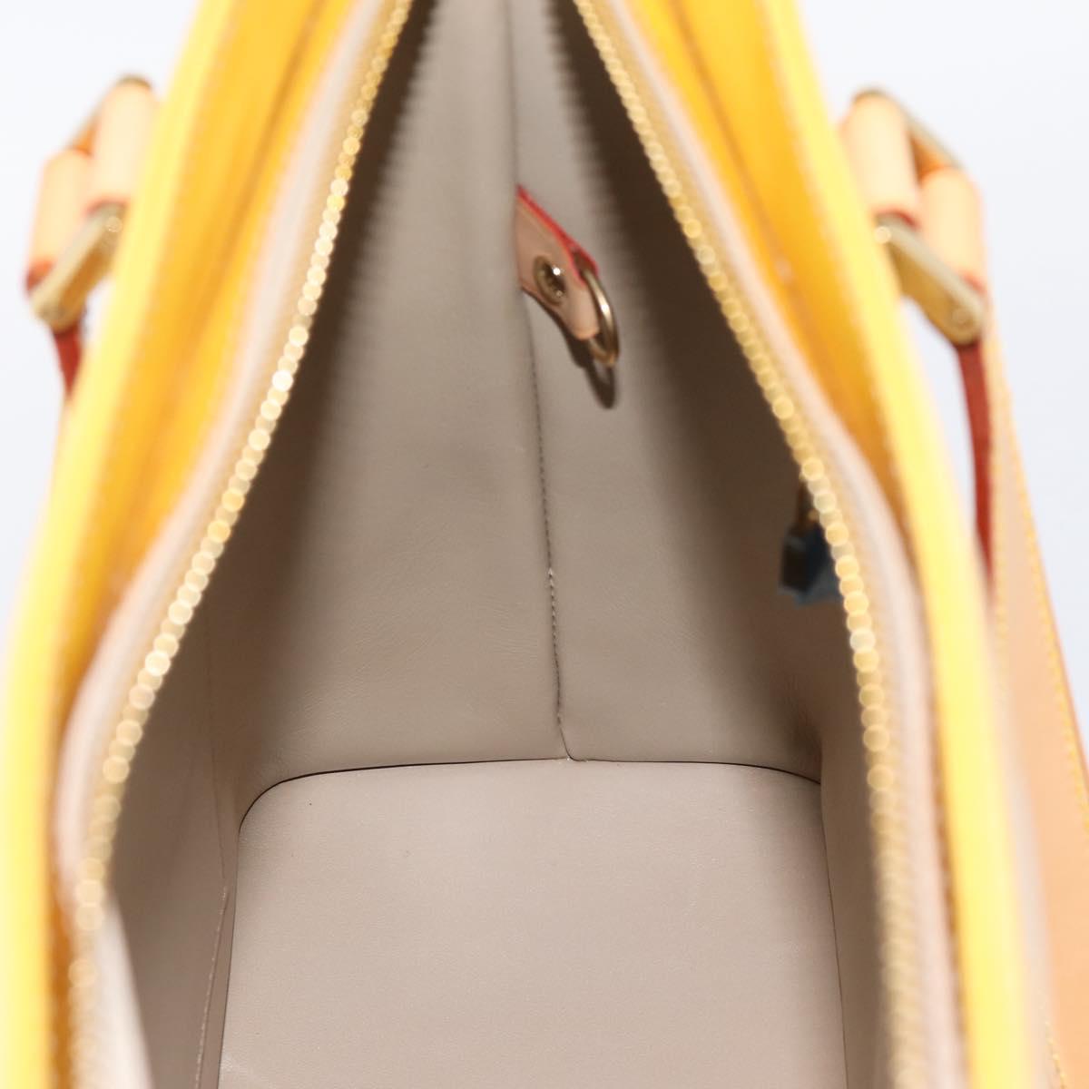 LOUIS VUITTON Monogram Vernis Houston Hand Bag Beige M91004 LV Auth ka6085A