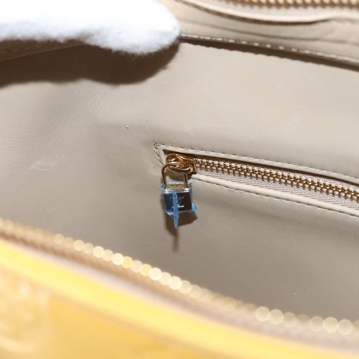 LOUIS VUITTON Monogram Vernis Houston Hand Bag Beige M91004 LV Auth ka6085A