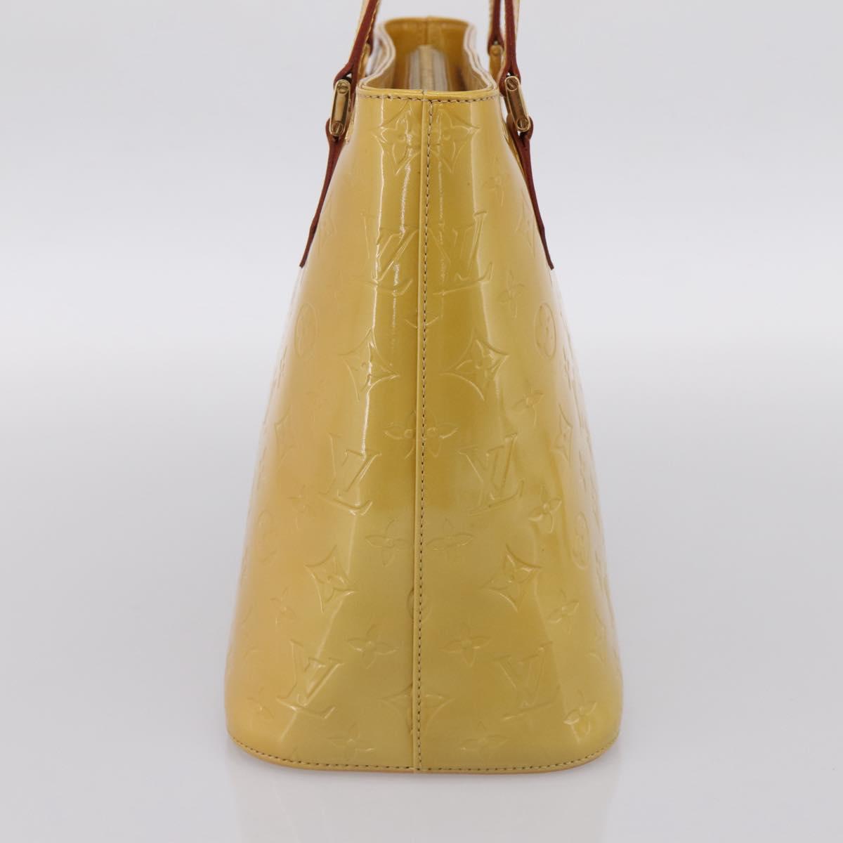 LOUIS VUITTON Monogram Vernis Houston Hand Bag Beige M91004 LV Auth ka6085A