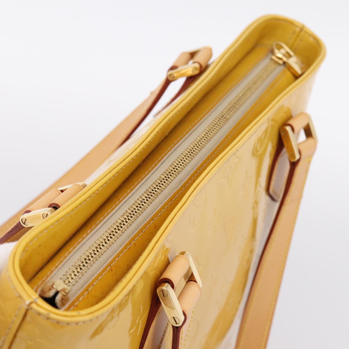 LOUIS VUITTON Monogram Vernis Houston Hand Bag Beige M91004 LV Auth ka6085A