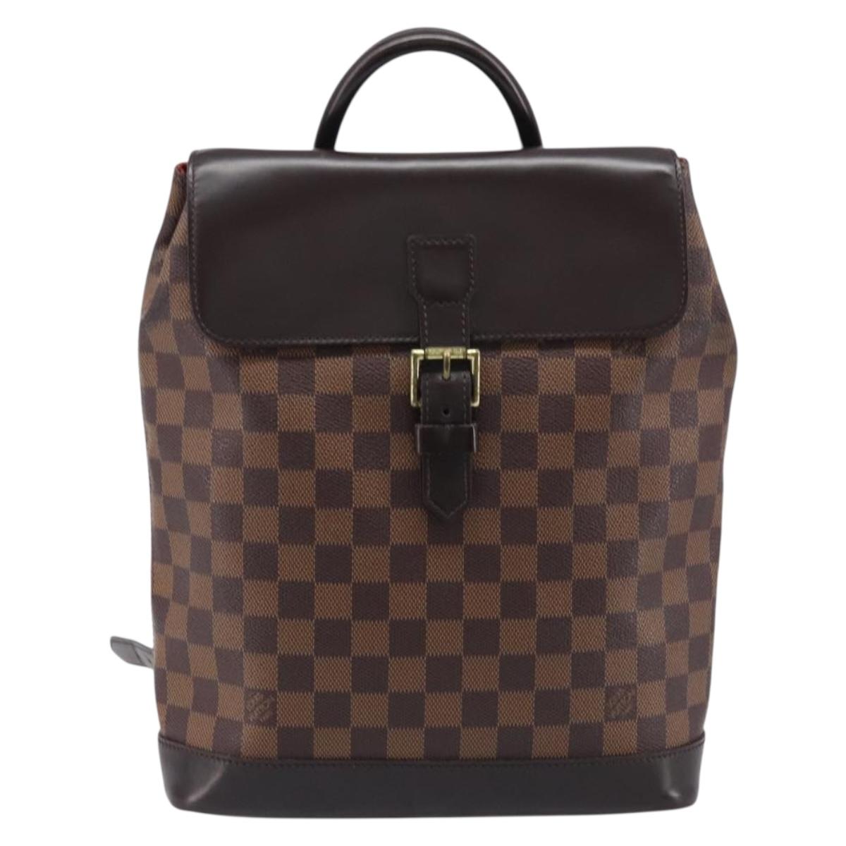 LOUIS VUITTON Damier Ebene Soho Backpack N51132 LV Auth ka6086
