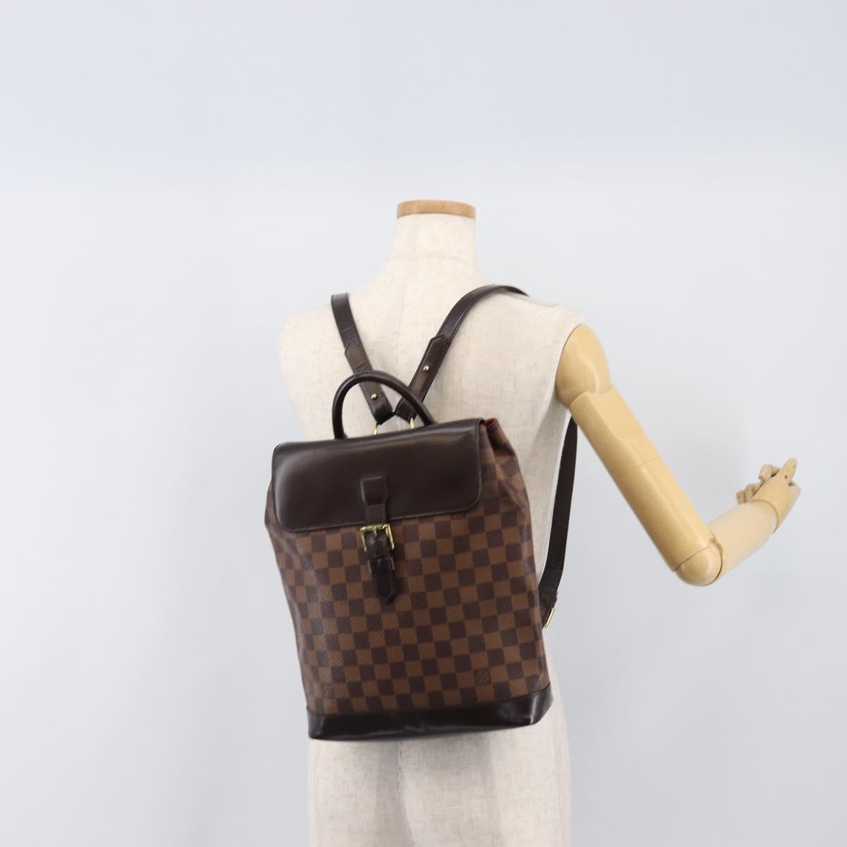 LOUIS VUITTON Damier Ebene Soho Backpack N51132 LV Auth ka6086