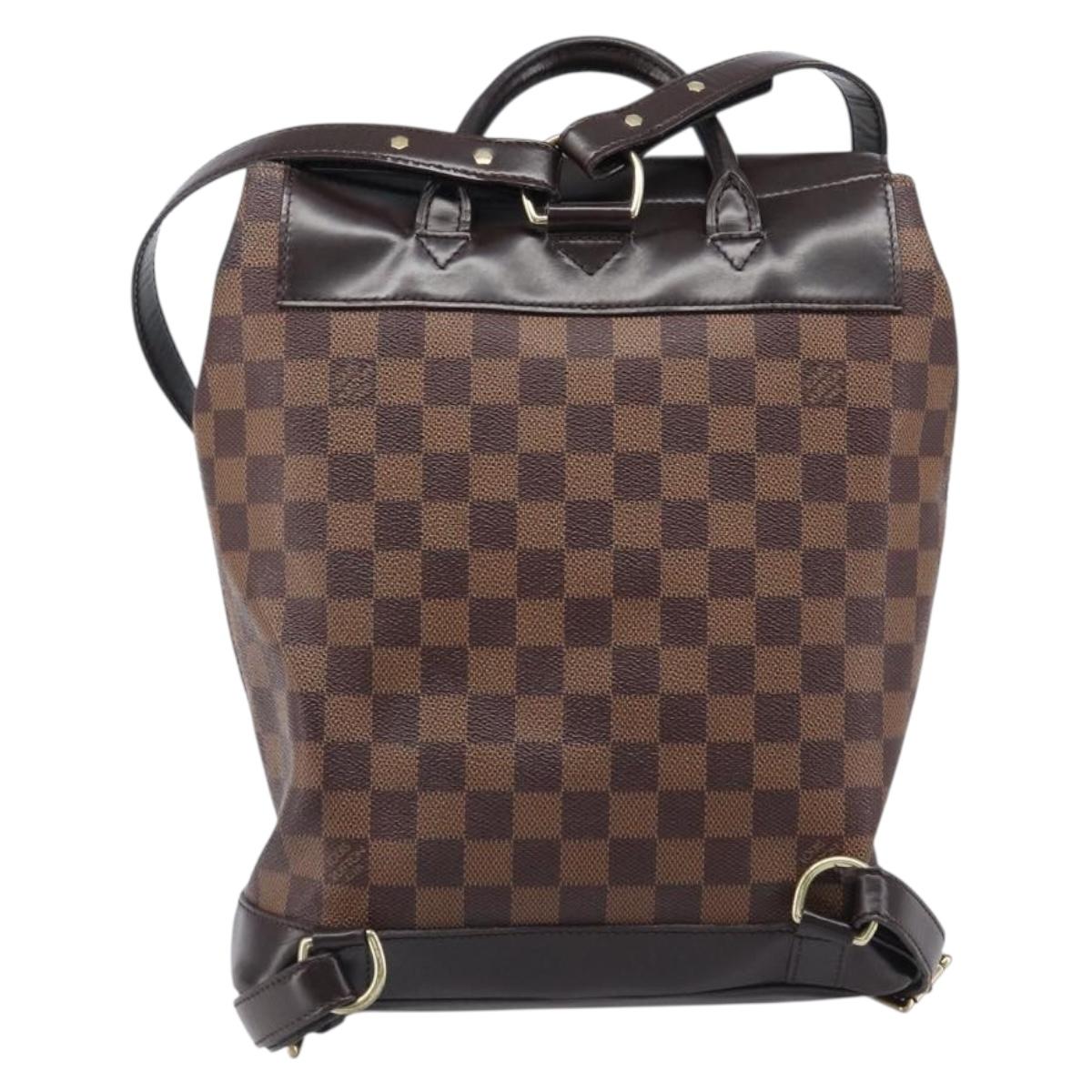 LOUIS VUITTON Damier Ebene Soho Backpack N51132 LV Auth ka6086
