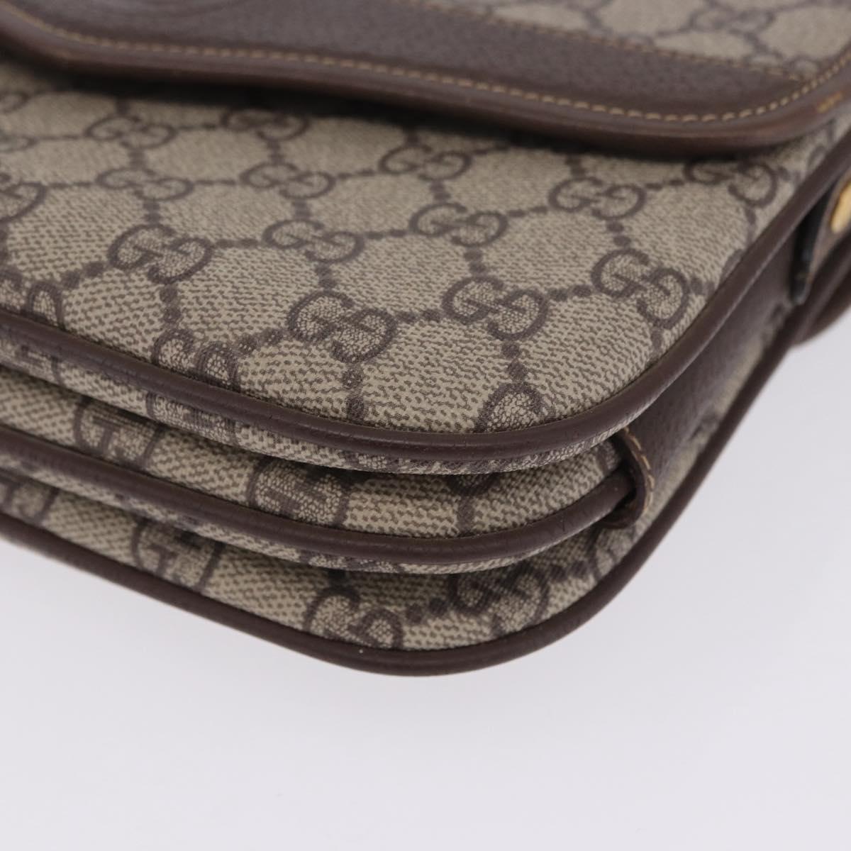GUCCI GG Supreme Web Sherry Line Shoulder Bag PVC Beige 001 113 6862 Auth ka6092