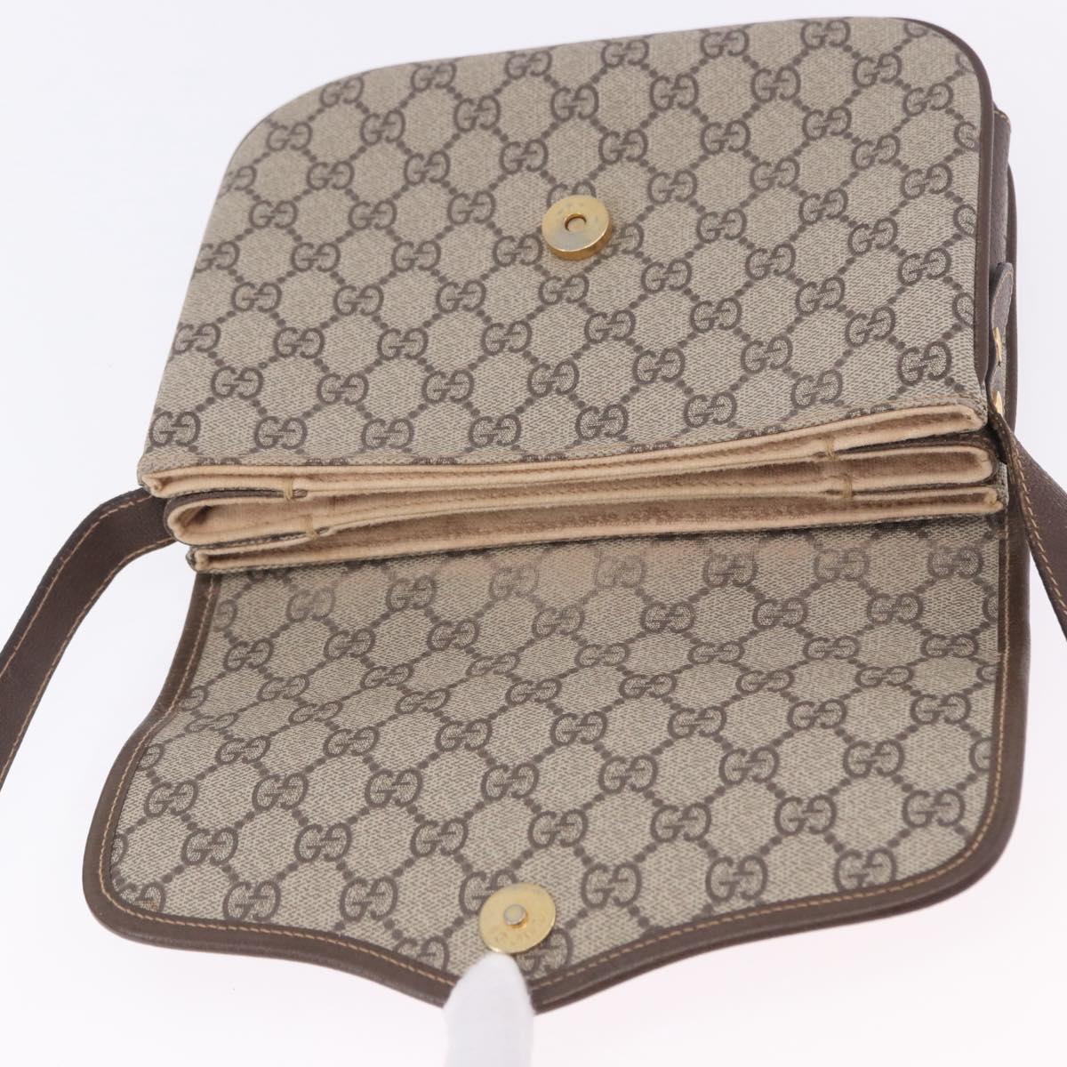 GUCCI GG Supreme Web Sherry Line Shoulder Bag PVC Beige 001 113 6862 Auth ka6092