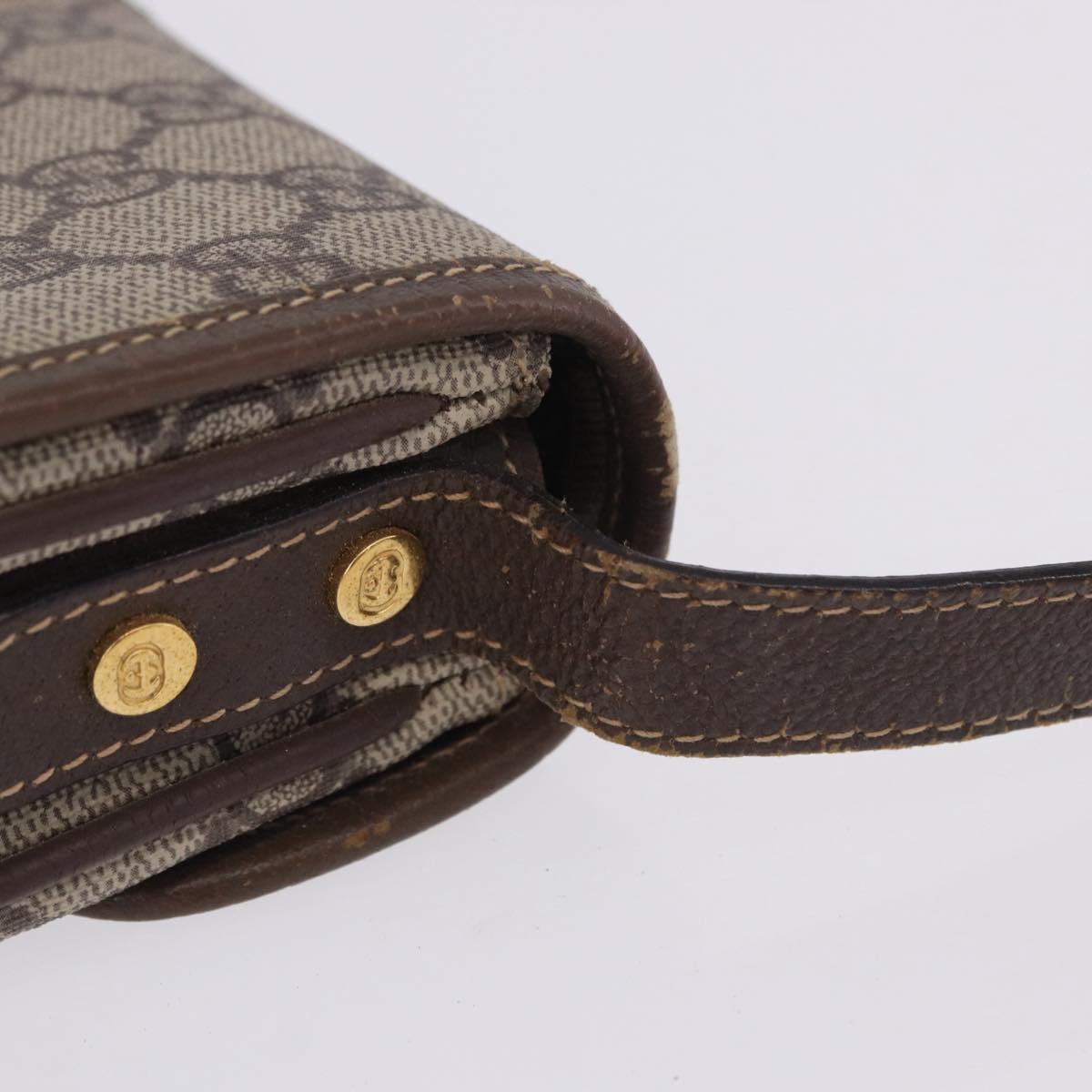 GUCCI GG Supreme Web Sherry Line Shoulder Bag PVC Beige 001 113 6862 Auth ka6092