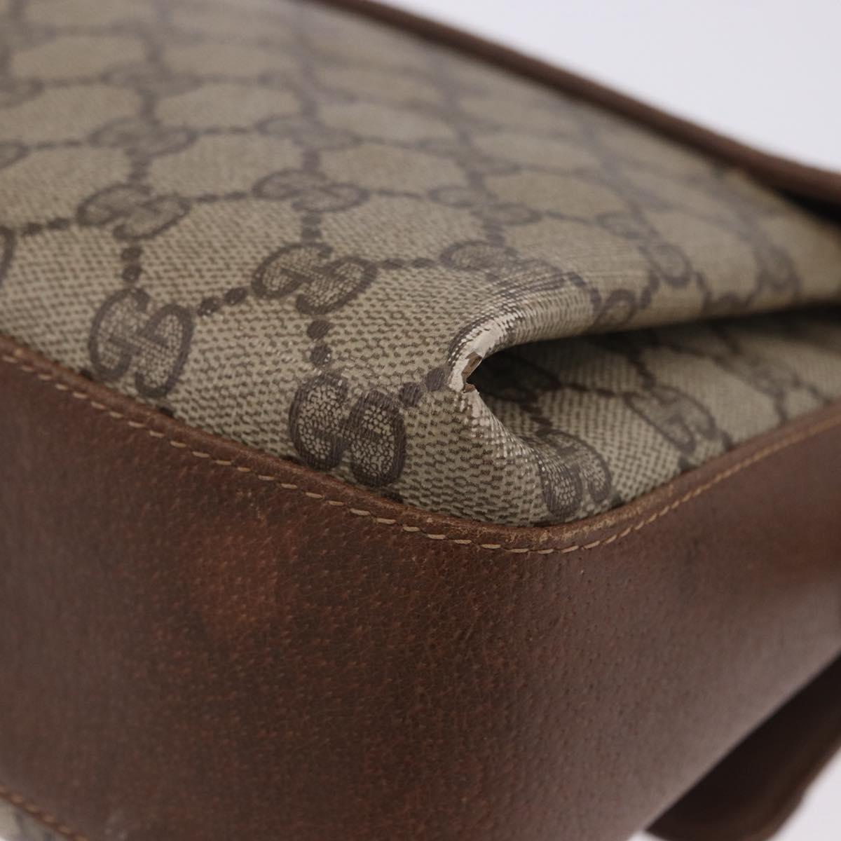 GUCCI GG Supreme Web Sherry Line Shoulder Bag PVC Beige 904 02 084 Auth ka6093