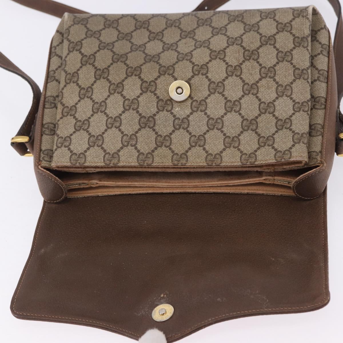 GUCCI GG Supreme Web Sherry Line Shoulder Bag PVC Beige 904 02 084 Auth ka6093