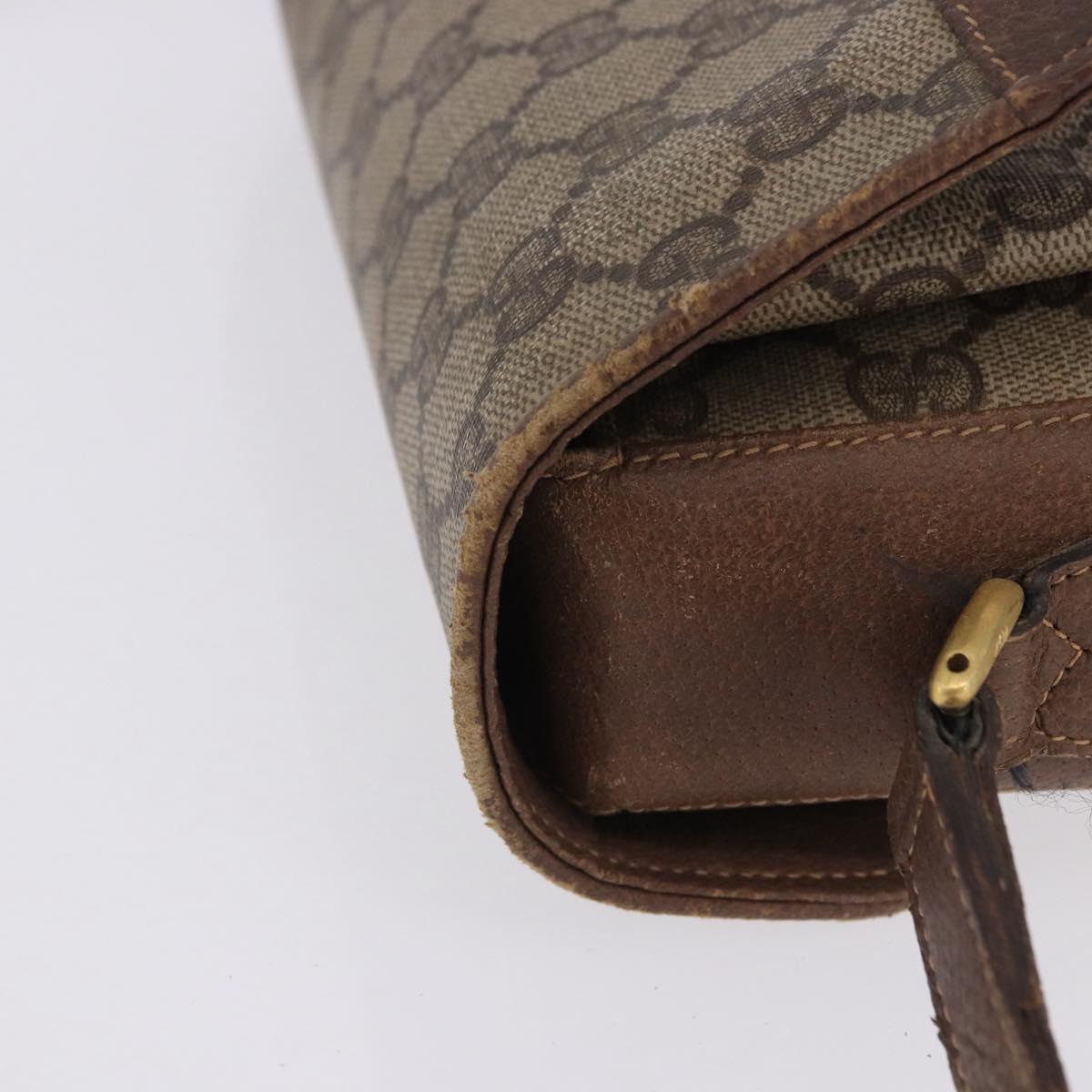 GUCCI GG Supreme Web Sherry Line Shoulder Bag PVC Beige 904 02 084 Auth ka6093