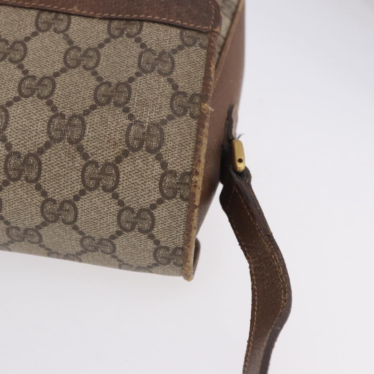 GUCCI GG Supreme Web Sherry Line Shoulder Bag PVC Beige 904 02 084 Auth ka6093