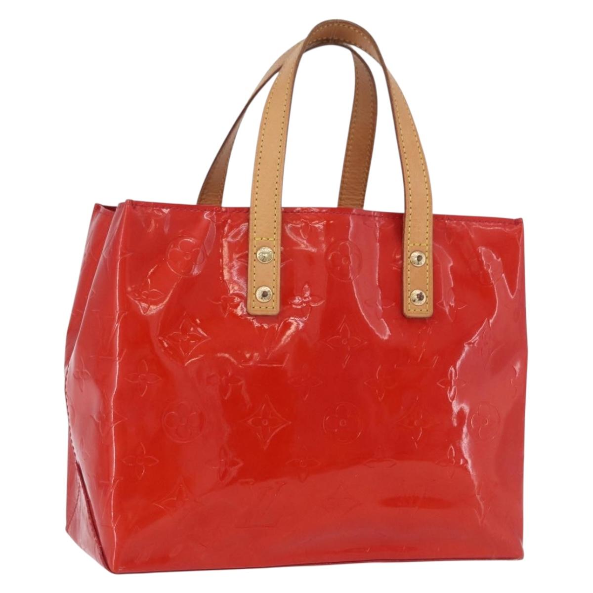 LOUIS VUITTON Monogram Vernis Reade PM Hand Bag Rouge M91088 LV Auth ka6098