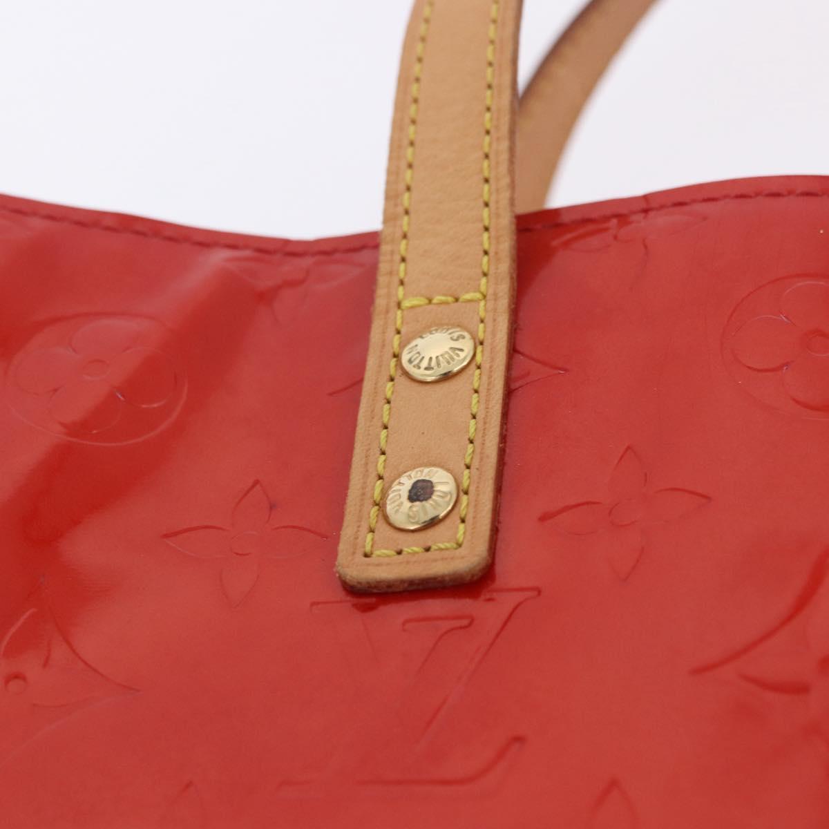 LOUIS VUITTON Monogram Vernis Reade PM Hand Bag Rouge M91088 LV Auth ka6098