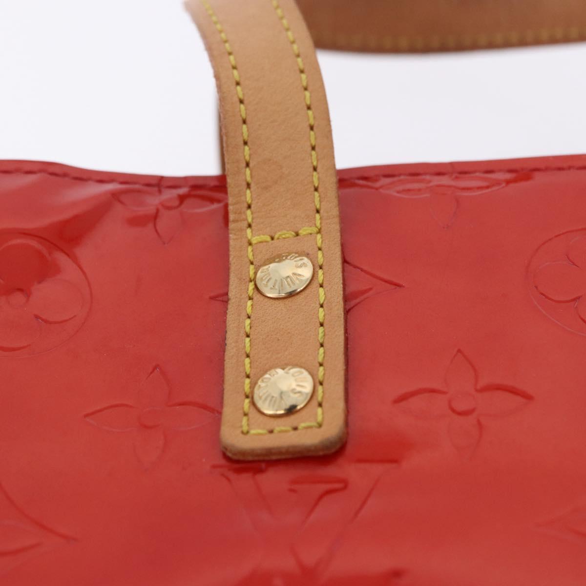LOUIS VUITTON Monogram Vernis Reade PM Hand Bag Rouge M91088 LV Auth ka6098