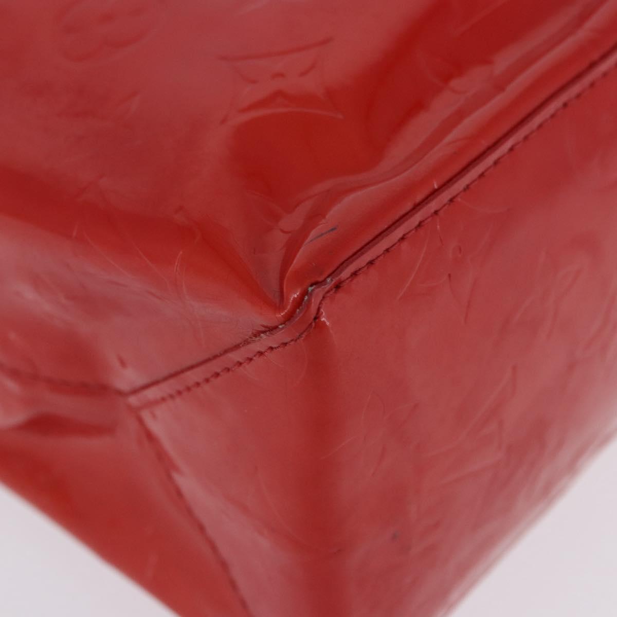 LOUIS VUITTON Monogram Vernis Reade PM Hand Bag Rouge M91088 LV Auth ka6098