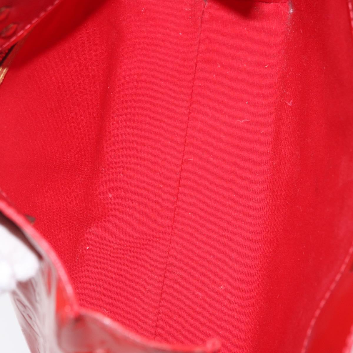 LOUIS VUITTON Monogram Vernis Reade PM Hand Bag Rouge M91088 LV Auth ka6098